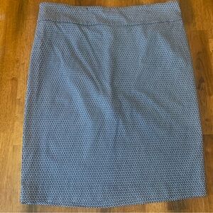 Mario Serrani Navy and White Skirt Geometric Design